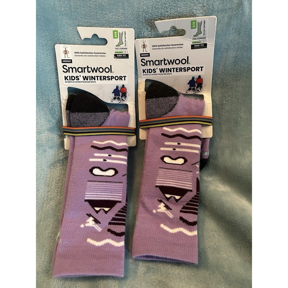 Smartwool Kids' M Wintersport Lot of 2 Over The Calf Ultra Violet Socks(SC2)
